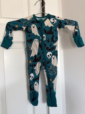 Little Sleepies Halloween Teal Kids One-Piece Pajamas